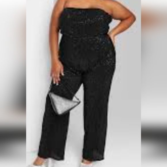 wild fable Pants - Wild Fable Black Tube Sequin Mesh Jumpsuit Sz 4X